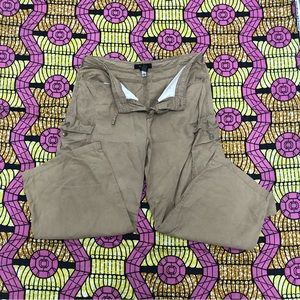 Express khaki linen cargo pants women’s size 11/12